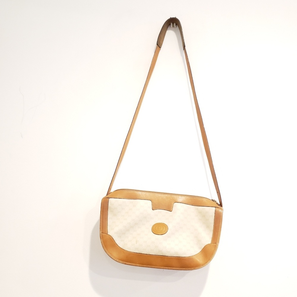 GUCCI vintage handbag monogram white leather